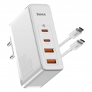 Baseus USB C Schnellladegerät 100 W 4 Ports, Stromversorgung mit GaN Tech, 2C + 2A weiss