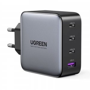 UGREEN Nexode 100W Ladegerät GaN USB-C Netzteil 4 Port GaN Charger PD, schwarz